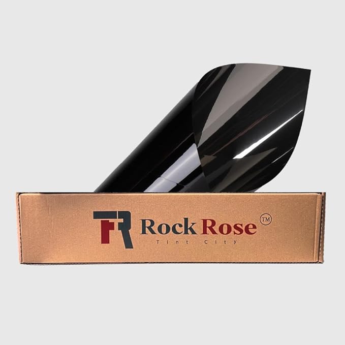 RockRose 5% Premium Carbon Car Window Tint Film 20 in x 15FT 2PLY Charcoal Privacy Film UV, Heat Blocking Tint for Car or Home Adhesive Film Easy Shrink, Plotter Friendly Pro Grade