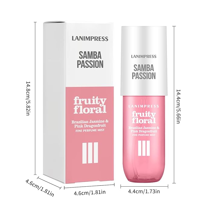 Perfume - No.3,Body Spray For Women(Eau De Perfum) Hair & Body Fragrance Mist,Fresh Fruity & Floral Flavors Gourmet Tune(Red Pitaya + Vanilla + Jasmine ) Perfumes For Women(3 fl oz)