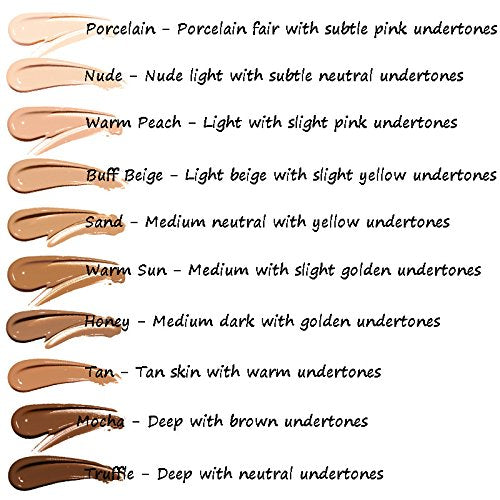 2 Pack PHOERA Foundation 101# Porcelain and 102# Nude,Soft Matte Oil Control Liquid Foundation.