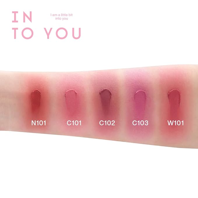 INTO YOU Airy Moisture Lipstick for Women, Long Lasting Matte Finish Lip Mud, High Pigment Color Lip Makeup, Hydrating Lightweight Mousse Texture for Women, C101 Peach Pop