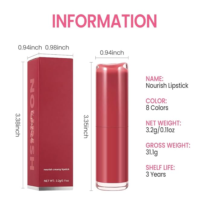 Honey Lipstick Tinted Lip Balm - Matte Tint Cream Lipsticks for All Skin Tones, Hydrating Lip Stain, Can be Buildable Blendable Nourishing Moisturizing Suitable for Women to Every Day Makeup 04