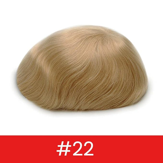 Lordhair Toupee for Men European human hair Full French Lace Hairpieces,Base Size 8x10 inch Hair Replacement System for Men Natural Hairline Human Hair Wig #22 Light Blond