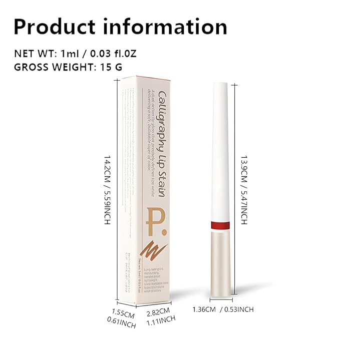 Matte Calligraphy Liquid Lip Liner Lipstick Pencil, Chocolate Long-Lasting Transfer-Proof Lip Stain, Lightweight Lipstick, Sheer Buildable Color, Fades to a Natural Wash of Colors