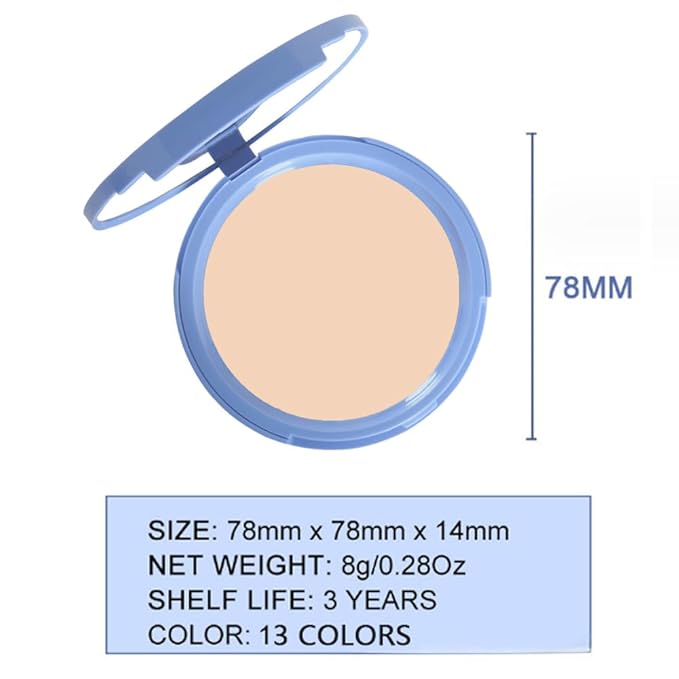 Oil Control Matte Perfection Face Powder Compact For Women, Matte Smooth Flawless Setting Powder Makeup, Polvo Compacto De Maquillaje, Waterproof Long Lasting, 0.35Oz, (10 Porcelain, 1)