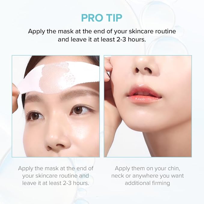 Melt to Skin Collagen Mask, ā Wrinkle Patches for Forehead, Eyes & Smile Lines - Frown Lines, Eleven-Lines Repair Patches, Invisible Face Wrinkles Smoothers - Korean Skin Care, 4EA