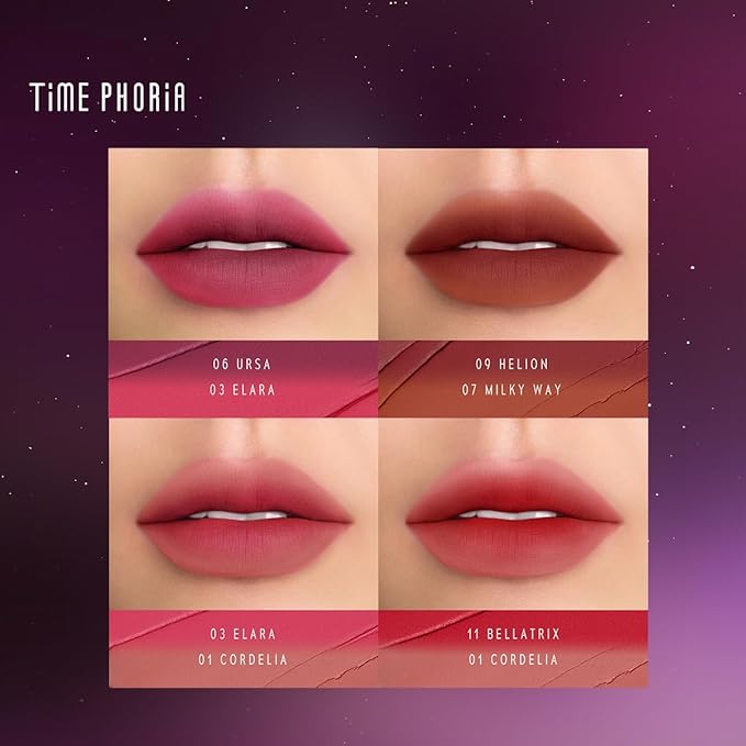 NEBULA VELVET LIP CREAM-Long Lasting Lip Stain, Waterproof and Transferproof Lip Tint, Matte Finish, Smooth Out Lip Lines, Lightweight & High Coverage, Stocking Stuffers (02 AURORA)
