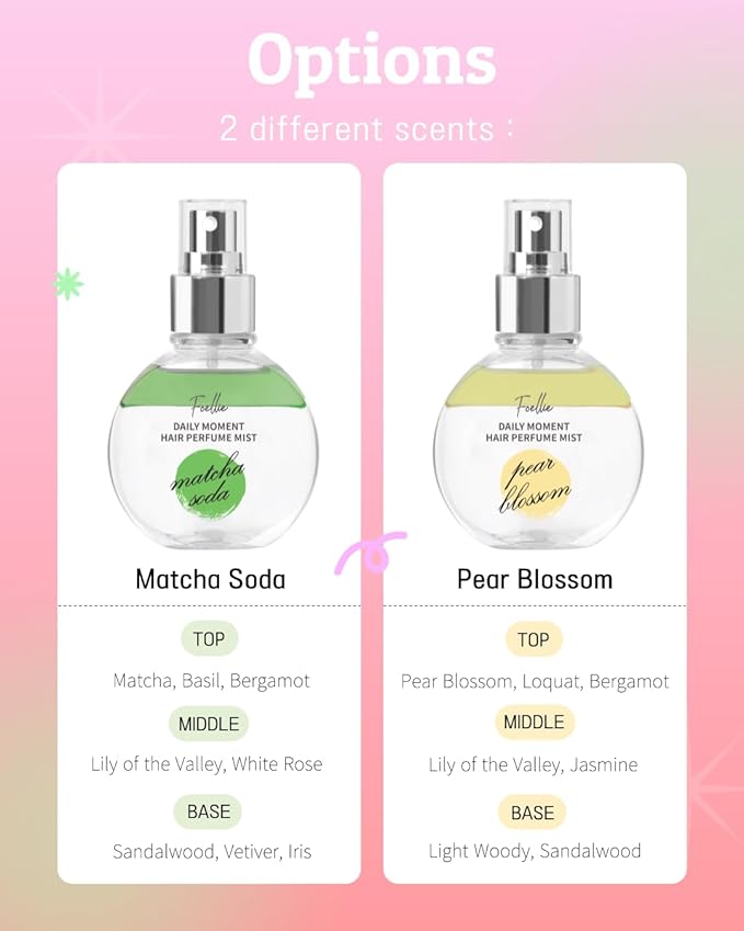 Foellie Daily Moment Hair Perfume Mist 100ml/3.38 fl.oz. (Matcha Soda Scent)