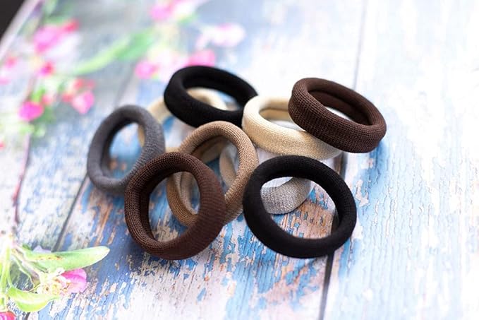 Burlybands Large Hair Ties for Thick, Heavy or Curly Hair - Non-Slip, Non-Damage, Seamless Women's Ponytail Scrunchies - Blonde, 8 Pcs