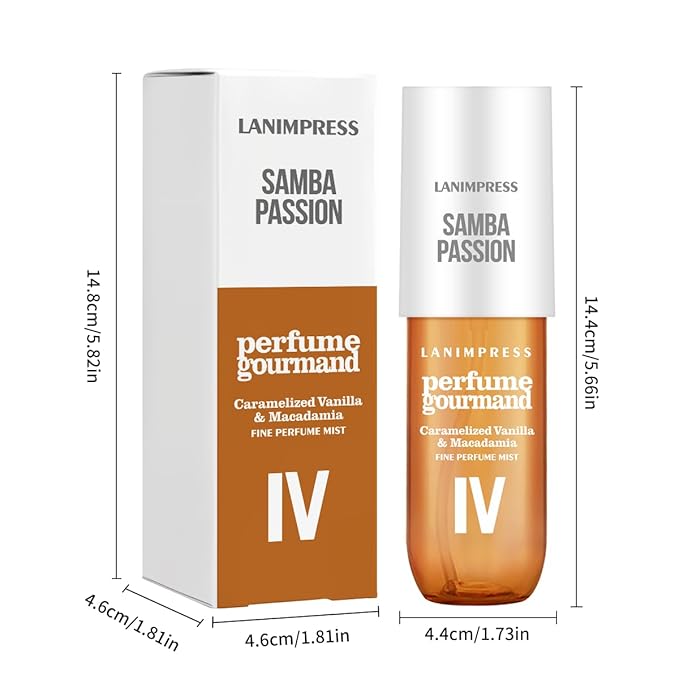 Perfume - No.4,Body Spray For Women(Eau De Perfum) Hair & Body Fragrance Mist,Amber Gourmet Tune(Roasted Macadamia Nuts+ Caramel Vanilla + Coconutblossom ) Perfumes For Women(3 fl oz)