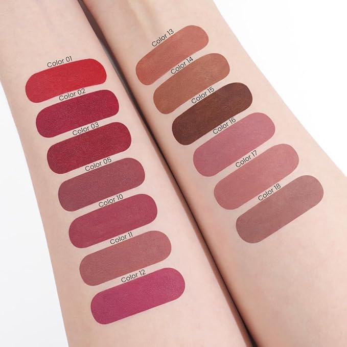 evpct Light Brown Gradient Matte Lipstick Lip Liner Crayon Combo Pencil Set for Women Long Lasting Waterproof, Nude Brown Matte Cream Lip Liner and Lipstick Combo Makeup, Flawless Gradual Ombre Effect