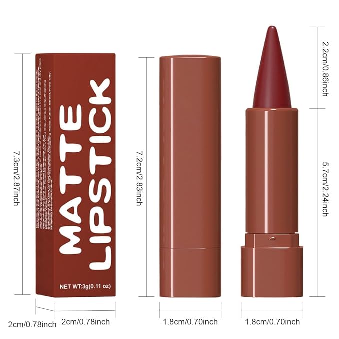 BINGBRUSH 2-in-1 Gradient Lip Liner & Lipstick Combo,Matte Longwear Waterproof Lip Pencil with Cone Tip,Smudge Proof Crayon for Flawless Ombre Contour,Women's Long Lasting Makeup Set (07#Vivid Auburn)