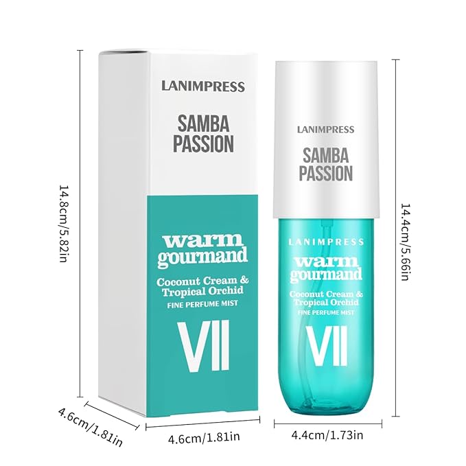 Perfume - No.7,Body Spray For Women(Eau De Perfum)Hair & Body Fragrance Mist,Fresh Fruity & Floral Flavors Gourmet Tune(Coconut +Tropical Orchid+Toasted Pralines+Vanilla )Perfumes For Women(3 fl oz)