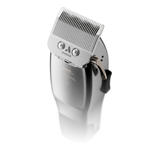 Andis 12660 Professional Master Corded/Cordless Hair Trimmer, Adjustable Carbon Steel Blade Hair Clipper for Close Cutting, Silver