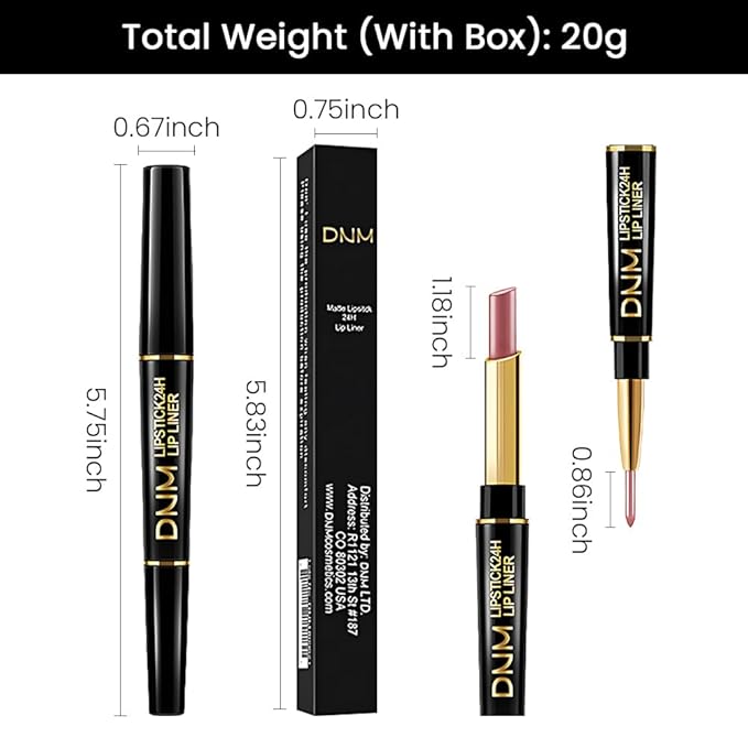 Kaely 2-in-1 Rose Nude Pink Metallic Shine Shimmer Lip Liner & Lipstick Combo Set Kit for Women, Lightweight Hydrating Formula High Impact Full Coverage Lipstick and Lip Liner Makeup Gloss 17