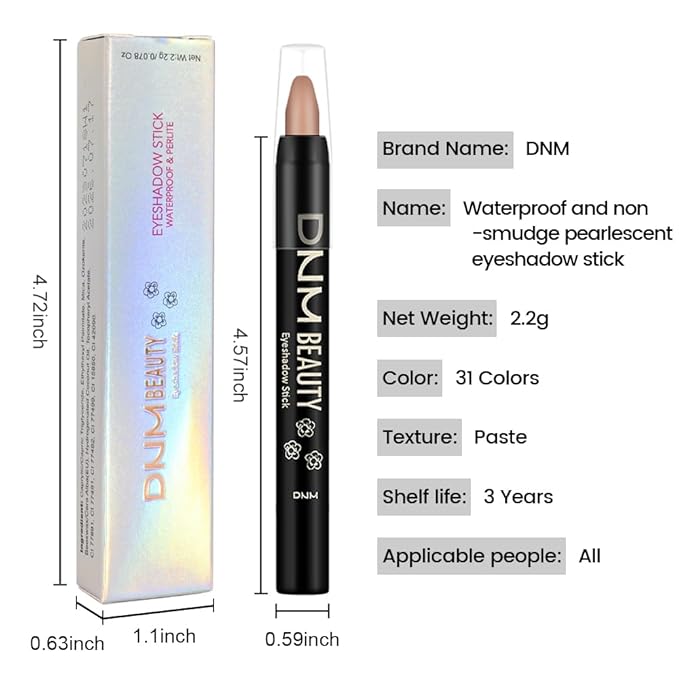 Nude Brown Matte Cream Eye Shadow Stick Makeup for Women, Nude Brown Matte Eyeliner Pencil Eyeshadow Brightener Stick for Eyes, Waterproof Eyeshadow Applicator Blendable sombras para ojos 61#