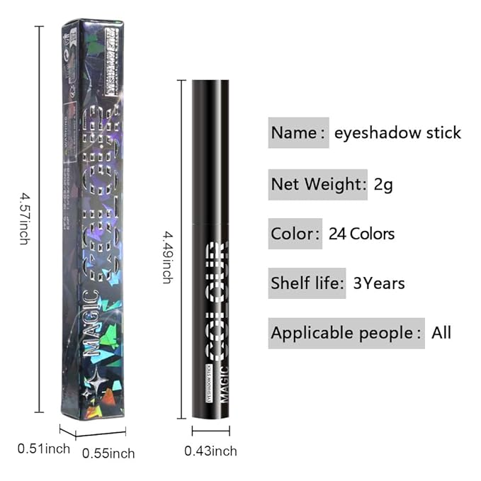 Silver Grey Shimmer Cream Eye Shadow Stick Makeup for Women, Silver Grey Shimmer Matte Eye Shadow Brightener Stick for Eyes, Waterproof Eyeshadow Pencil Applicator Blendable for Eye Highlight 15
