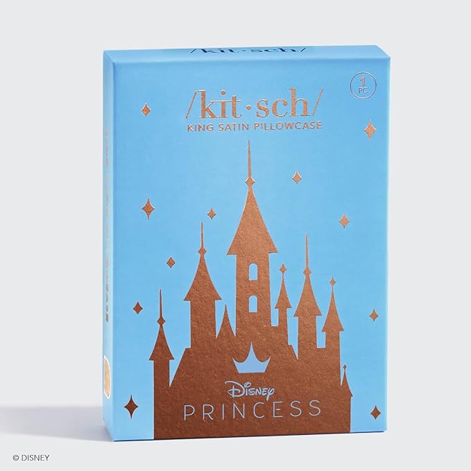 Kitsch & Disney Desert Crown Satin Pillowcase, Softer Than Silk Pillow Cases King, Cooling Pillow Covers, Satin Pillowcase with Zipper for Hair, Skin & Quality Sleep, Wrinkle-Free & Smooth, 19"x36"