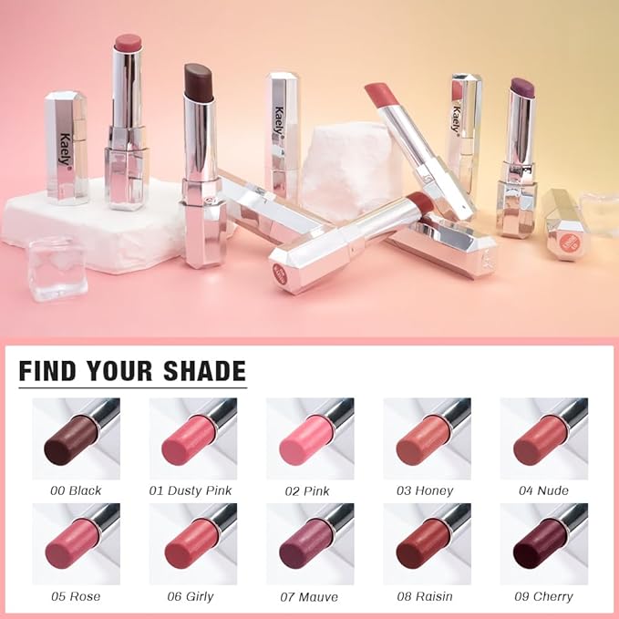 Kaely 2Pcs Honey Lipstick Tinted Lip Balm, Hydrating Shine Lipstick for Women Dry Lips, Moisturizing Nourishing Glossy Lip Gloss Stain Makeup, Sheer Lightweight, Vegan, 03 Honey+04 Nude