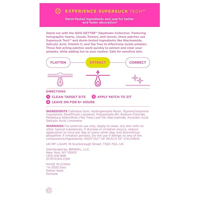 ZitSticka Pimple Patches Cute for Face, Holographic Zit Patches, Goo Getter Hydrocolloid Blemish Patches, Gifts for Teens, Teen Girl Gifts Trendy Stuff (DreamHolo Collection 72ct)