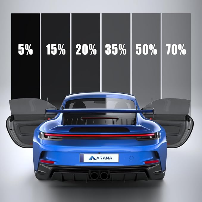 ARANA Nano Ceramic Car Window Tint Film 5% Percent - 24" x100FT Heat & UV Blocking, Privacy Anti-Glare, Scratch & Explosion Proof Tinted Film Limo Black for Cars & Trucks
