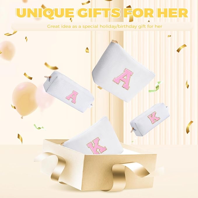 Mothers Day Gifts for Mom,Mum Gifts from Daughter,Birthday Gifts for Wife Sister Her,Mother in Law Gift,Mama Gifts Idea,Makeup Bag Set Cosmetic Bag - White,M