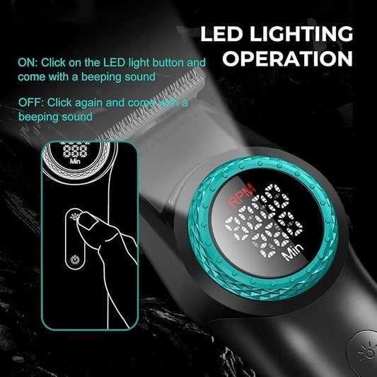 VGR 977 Professional Hair Trimmer Hair Clippers for Men, 8000rpm T-Blade Trimmer Zero Gapped Cordless Barber Clippers, Rechargeable Edgers Clippers with LED Display(Red)