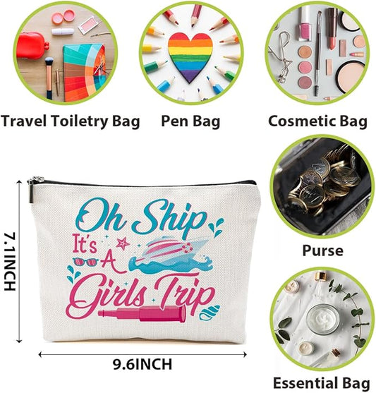 1 Pcs 3 Pcs 4 Pcs Makeup Bag, Girls Trip Gifts Favors Girls Weekend Gifts, Friendship Gifts for Women Bestie Bride