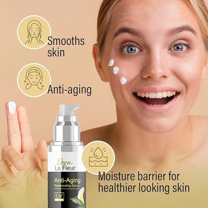2 Pack - Derm La Fleur Anti- Aging Serum - Derm La Fleur Plus, Derm La Fleur Luxe 2 Bottles Serum For 2 Months, Derma Fleur Moisturizing Skin Conditioner.