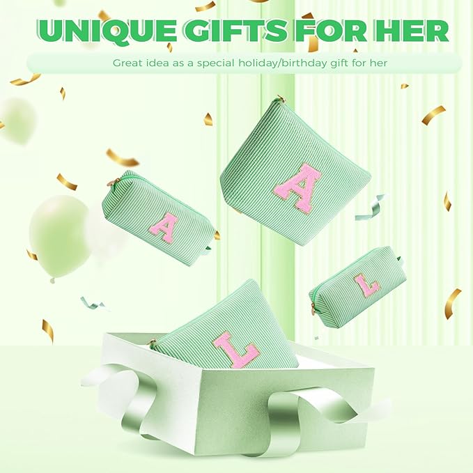 Teacher Appreciation Gifts,Thank You Gifts from Students,Birthday Teacher Retirement Gifts for Women,Teachers Day Gift Ideas,Makeup Bag Set Cosmetic Bag - Green,T