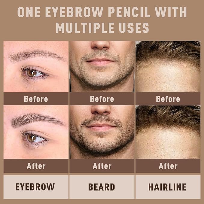 Microblading Brow-Fection Brow Eyebrow Pencil – Angled Brush Tip, Wild Natural Hair-Like Strokes, Patented Design, Long-Lasting & Smudge-Proof, for Beginners & Pros(03 Soft Black)