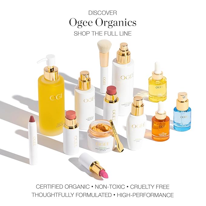 Ogee Tinted Sculpted Lip Oil - Lip Stain Made with 100% Organic Coconut Oil, Jojoba Oil, and Vitamin E - Best as Lip Balm, Lip Color or Lip Treatment - ROSALIA