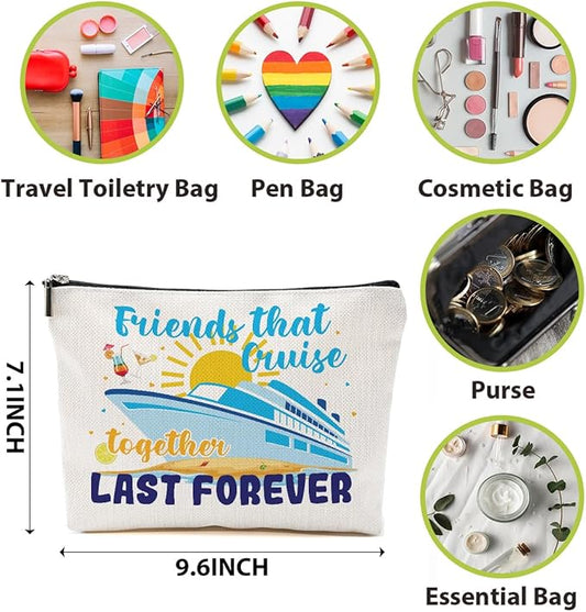 1 Pcs 3 Pcs 4 Pcs Makeup Bag, Girls Trip Gifts Favors Girls Weekend Gifts, Friendship Gifts for Women Bestie Bride