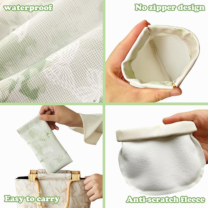 4Pcs Small Makeup Bag for Purse, Mini Portable Cosmetic Bags for Women, Coin Purse Lipstick Cosmetic Accessories Leather Organizer, Small Travel Kit Storage Pouch Squeeze Closure(Butterfly)