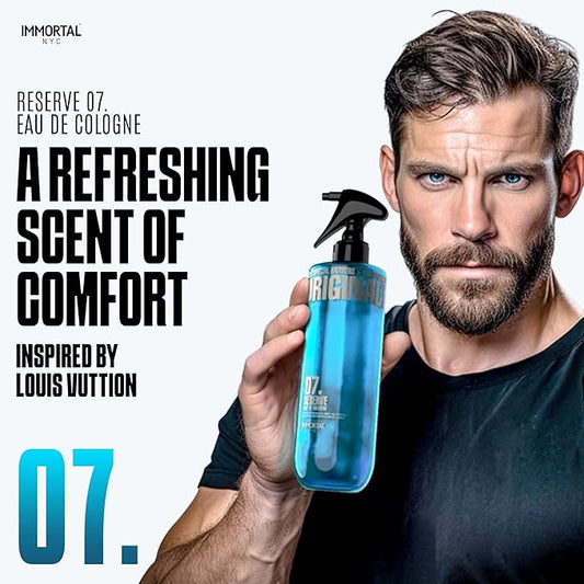 Immortal NYC Reserve 07, After Shave Spray Body/Face Men's Cologne, 17 oz - Exclusive Barbers - Softens Skin - Refreshes/disinfects and Relieves Face and Skin - Moisturizing Formula After Shaving