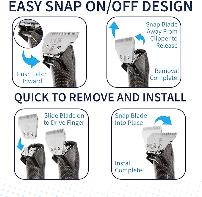 Detachable A Series Wide 10f Blade Dog Grooming Cut Length 3/32" /1.5mm Japanese Carbonized Steel Wide Dog Clipper Wide Dog Grooming Blade Compatible A5 Series Clippers for Dogs(10FW)