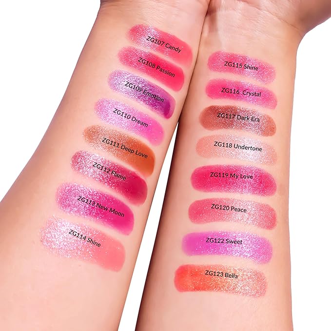 Purple Red Lipstick Moisturizing for Women Shimmer Tinted Lip Balm Hydrate Nourish Mauve Lip Gloss Cruelty Free Lip Makeup, ZG113 Flame