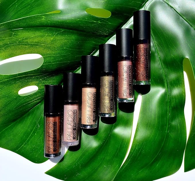 Palladio Liquid Eyeshadow, creamy shimmery formula that instantly adheres to the eyelid with flexible applicator wand for over 8 hours of smudge and crease-proof wear (Jade)