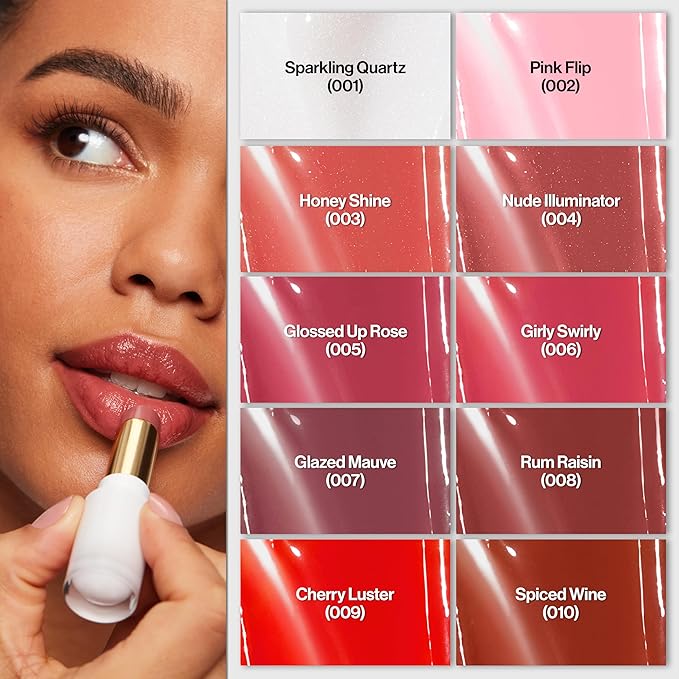 REVLON Super Lustrous Glass Shine Balm, Hydrating Tinted Lipstick, Sheer, Glossy Shiny Finish, 006 Girly Swirly, 0.11 oz
