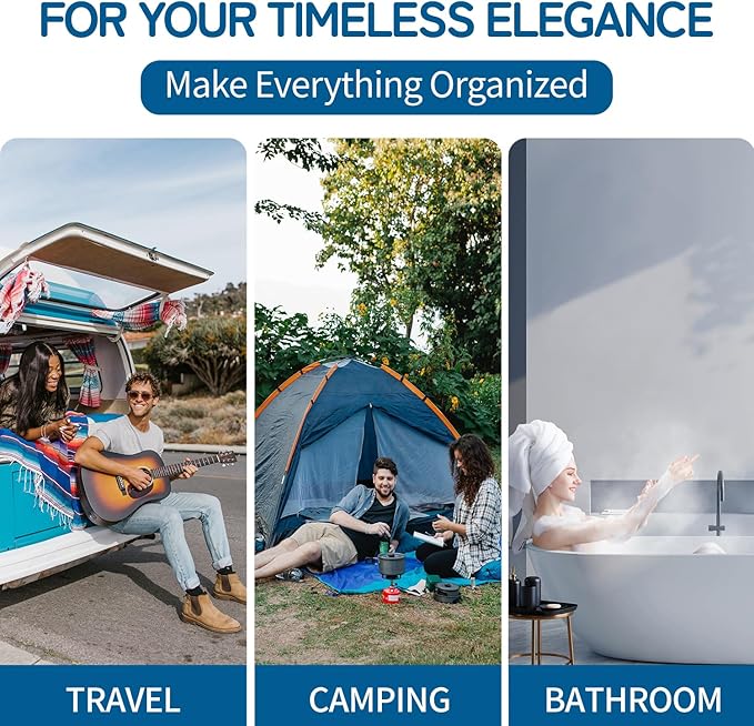 Travel Hanging Toiletry bag for Men & Women, Water-resistant Sturdy Nylon Toiletries Organizer for Cosmetics, Makeup Brushes, Shaving Tools, Bathroom Bag, Yellow