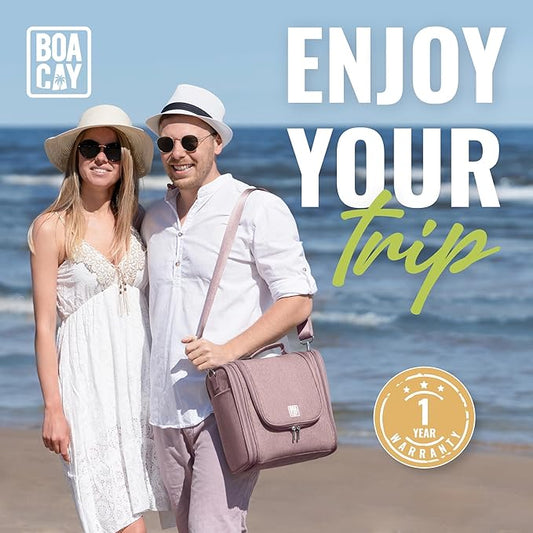 BOACAY Extra Large Hanging Travel Toiletry Bag for Women and Men, Makeup Bag, Bathroom & Shower Organizer Kit for Accessories, Cosmetics, Essentials