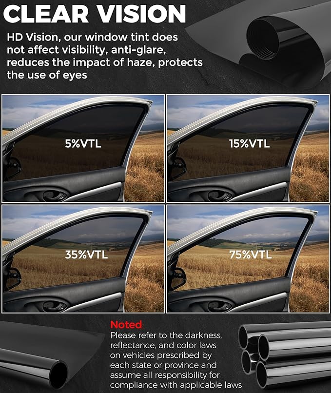 RP Remarkable Power Car Window Tint Film 35% VLT, 30" in x 30' FT UVR 99% Heat& UV Block, Scratch Resistant, undisturbed Signal, Privacy Film for Windshield, Professional Auto Car Tint Roll