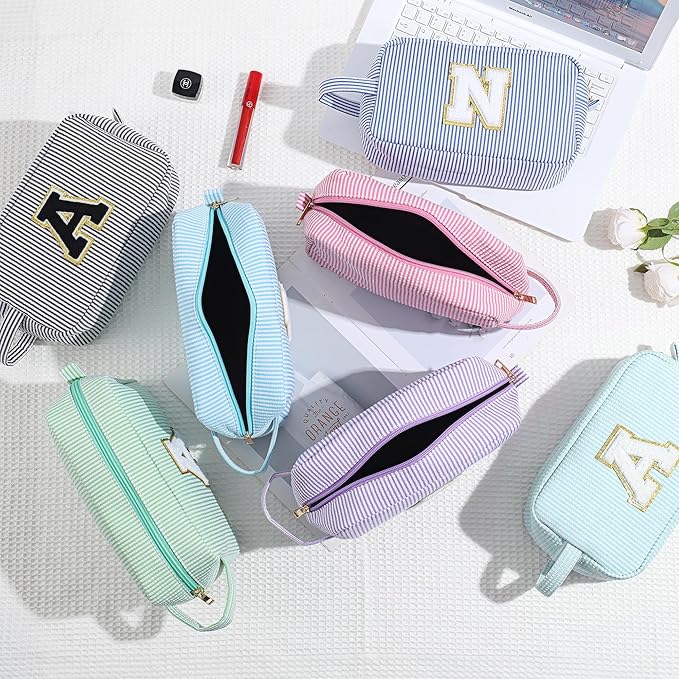 YOOLIFE Gifts for Teens Girls - Teen Girl Gifts, Gifts for Teen Girl, 10 11 12 13 Year Old Girl Gifts, Teenage Girl Gifts, Personalized Birthday Gifts for Girl, Monogram Initial Makeup Bag for Teens M