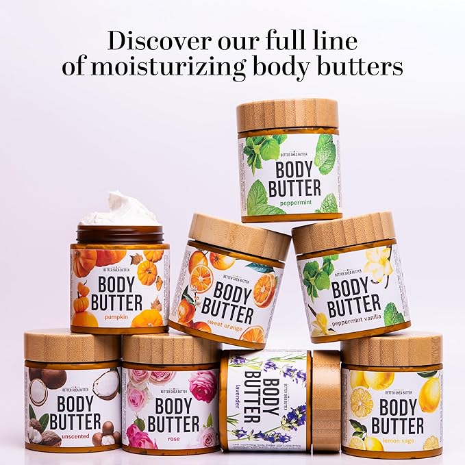 Rose Body Butter for Dry Skin with Whipped Shea Butter and Pure Essential Oil | Ultra Hydrating Rose Lotion for Women | All Natural Moisturizer for Dry Skin