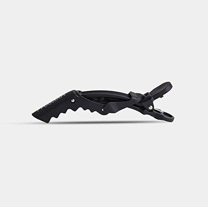 Framar Gator Grips Black Styling Hair Clips - Professional Black Hair Clips with Hair Styling and Sectioning, Rubberized - Wide Teeth & Durable for Hair Salon – 4 Pack
