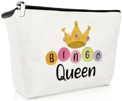 Bingo Gifts for Women Makeup Bag Bingo Lovers Gift Gambling Presents for Women Best Friend Sister Game Player Birthday Presents Casino Lovers Cosmetic Bag Christmas Graduation Travel Cosmetic Pouch