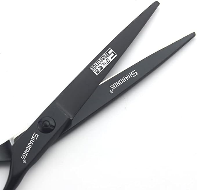 SHARONDS 6/7 Inch Professional 440C Hair Cutting Scissor Salon Hairdressing Thinning Shears Perfect for Barber and Home Use (6 in cut)