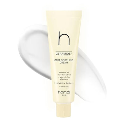 HAMEL Cera Soothing Cream - Vegan Ceramide Face Moisturizer for 48-Hour Hydration - Ideal for Sensitive Skin, Paraben-Free and Fragrance-Free - Skin Barrier Repair Korean Skincare, 2.7oz.