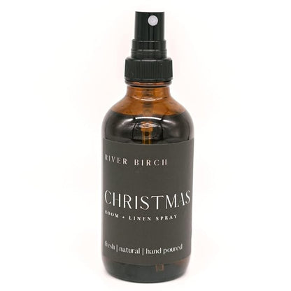 River Birch Christmas Scented Linen and Room Spray | Home Fragrance | 4 oz Glass Amber Bottle | Luxury Signature Scent | Handmade in Texas