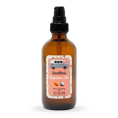 Vanman - Protection Oil Hair Serum For Hair Growth - Infused with Castor, Jojoba, Almond, Olive, Emu, Coconut Oil - Fragrance-Free Hair Growth Serum - Hair Serum For Dry Hair & Frizzy Hair - 1.1 Ounce