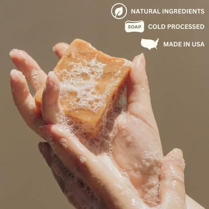 Natural Brown Sugar Fig Bar Soap - Gentle Cleansing for Sensitive Skin, Sweet and Vanilla - 3 Pack
